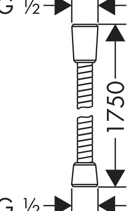 Flexible de douche 175 cm, chrome, Hansgrohe Senseoflex