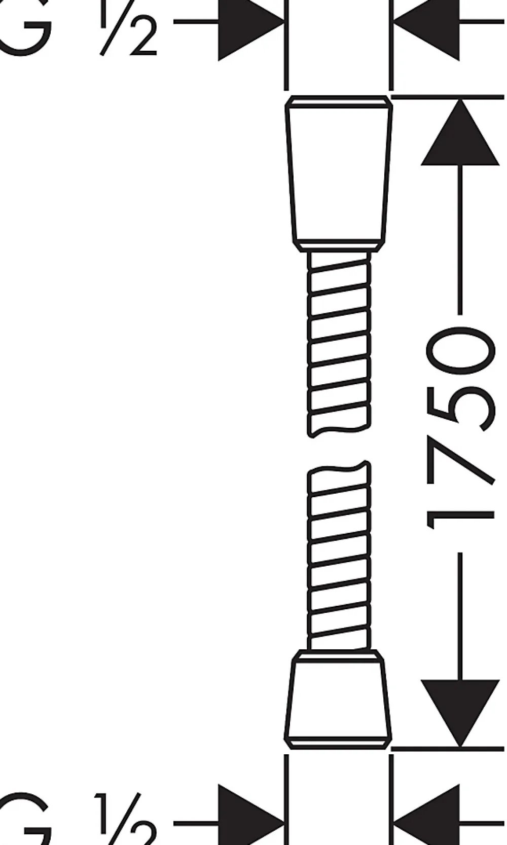 Flexible de douche 175 cm, chrome, Hansgrohe Senseoflex