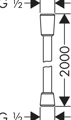 Pommeau De Douche, Flexible Et Barre De Douche|Hansgrohe Flexible de douche longueur 200 cm Isiflex chromé raccordement M 1/2