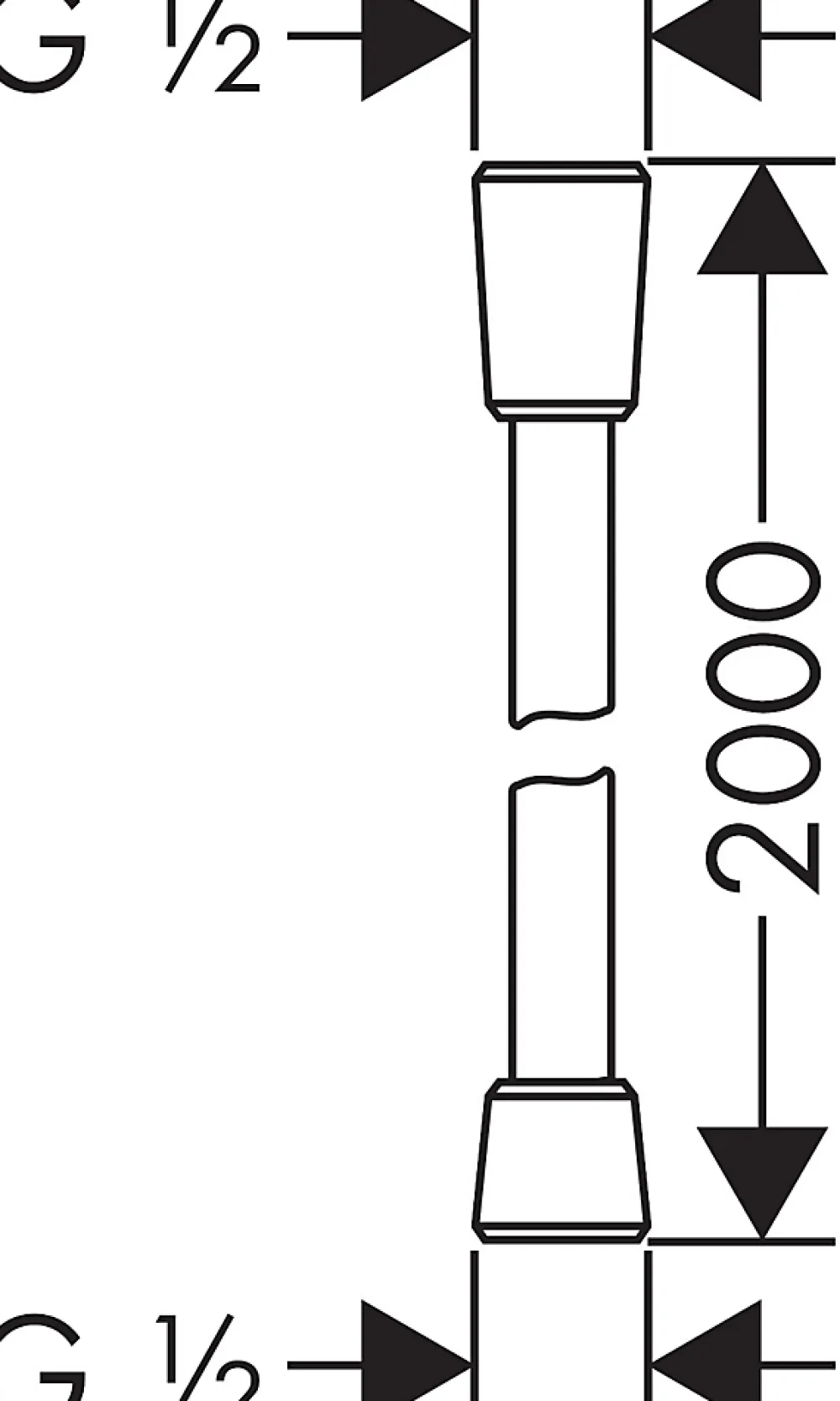 Pommeau De Douche, Flexible Et Barre De Douche|Hansgrohe Flexible de douche longueur 200 cm Isiflex chromé raccordement M 1/2"