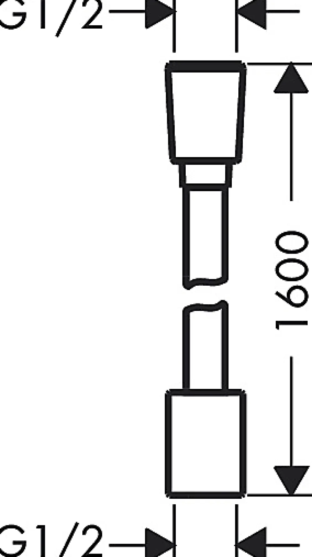 Hansgrohe Flexible de douche 1,6m anti-torsion noir mat DesignFlex