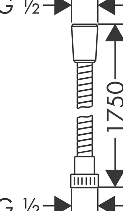Hansgrohe Flexible de douche 1.75m chrome Metaflex