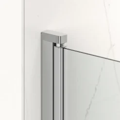 Swiss Aqua Technologies Fusion Porte de douche 100x195cm pivotante anticalcaire avec profilé chrome brillant (SATFUD100NIKA-SET)