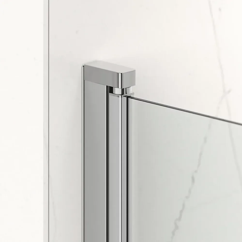 Swiss Aqua Technologies Fusion Porte de douche 100x195cm pivotante anticalcaire avec profilé chrome brillant (SATFUD100NIKA-SET)