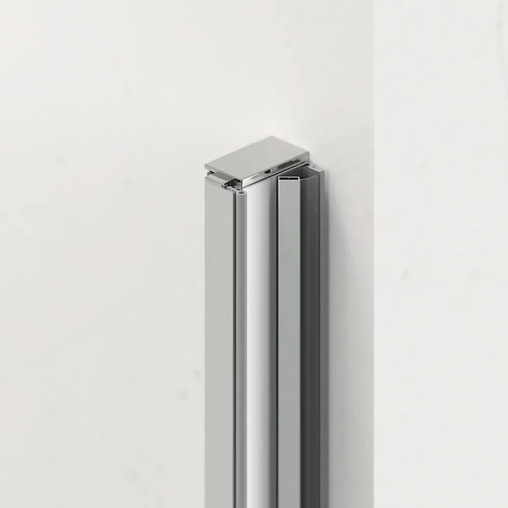 Swiss Aqua Technologies Fusion Porte de douche 100x195cm pivotante anticalcaire avec profilé chrome brillant (SATFUD100NIKA-SET)