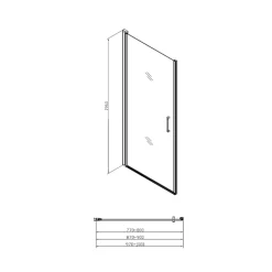 Swiss Aqua Technologies Fusion Porte de douche 100x195cm pivotante anticalcaire avec profilé chrome brillant (SATFUD100NIKA-SET)