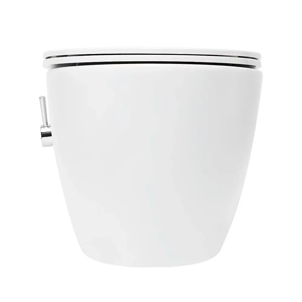 Wc Japonais|Swiss Aqua Technologies Fusion WC japonais suspendu sans bride, chasse d'eau Vortex + abattant SoftClose, blanc (SATFUS11BFC)