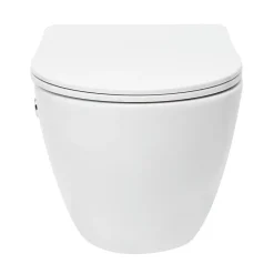 Wc Japonais|Swiss Aqua Technologies Fusion WC japonais suspendu sans bride, chasse d'eau Vortex + abattant SoftClose, blanc (SATFUS11BFC)