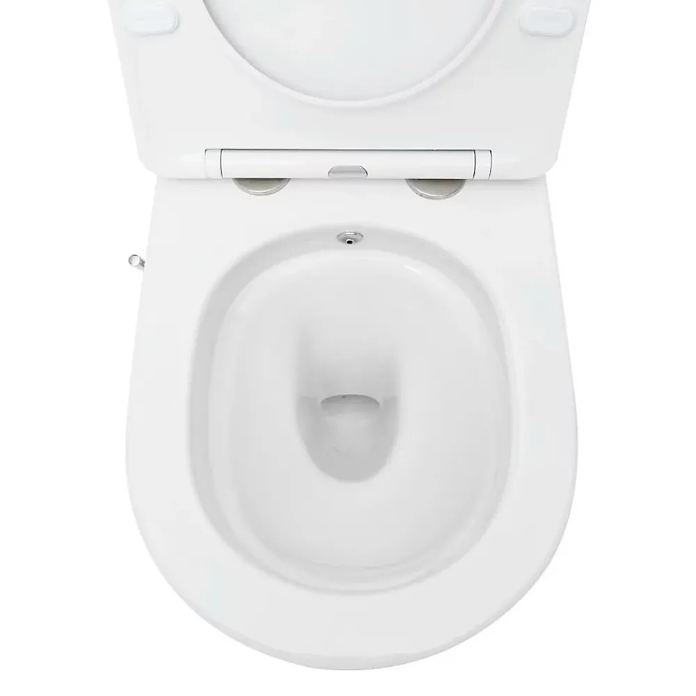 Wc Japonais|Swiss Aqua Technologies Fusion WC japonais suspendu sans bride, chasse d'eau Vortex + abattant SoftClose, blanc (SATFUS11BFC)