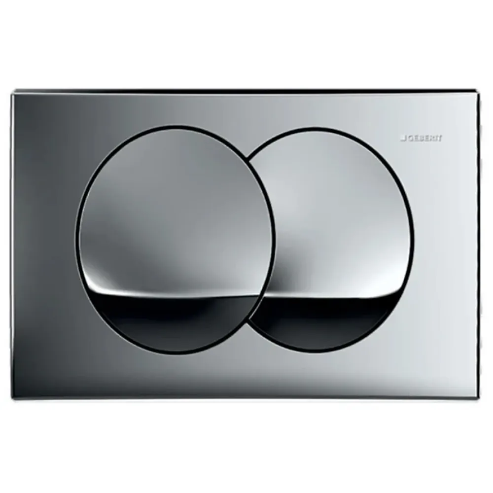 Wc Suspendu|Geberit Delta20 Plaque de déclenchement double touche, Chrome brillant (115.100.21.5)