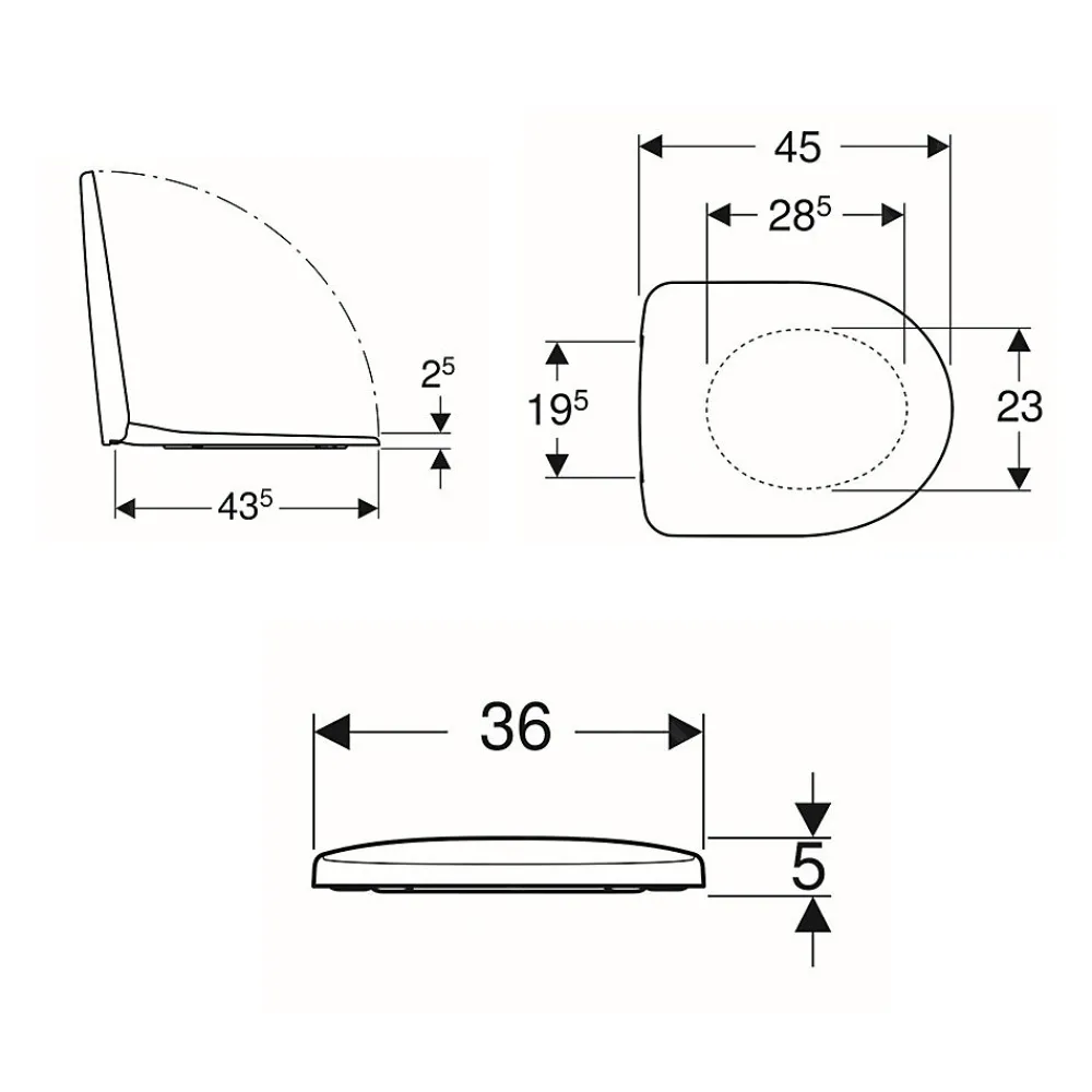 Abattant Wc|Kolo by Geberit Geberit Selnova abattant de WC Softclose, Duroplast, blanc (500.333.01.1)