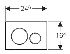 Geberit Sigma20 Plaque de déclenchement double touche, Blanc mat/chrome (115.882.JT.1)