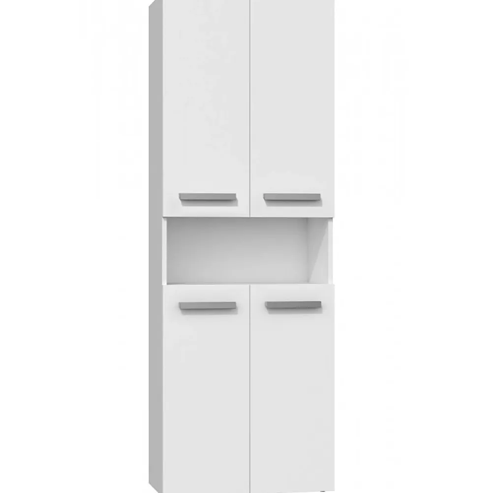 Armoire De Salle De Bains|Topeshop GLAZE - Armoire de salle de bain avec porte + panier - Style moderne - 174x60x30 cm - Colonne salle de bain