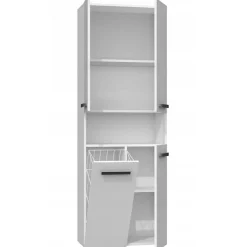 Topeshop GLAZE - Armoire de salle de bain avec porte + panier - Style moderne - 174x60x30 cm - Colonne salle de bain