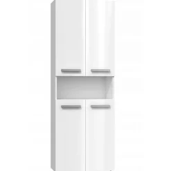 Topeshop GLAZE - Armoire de salle de bain avec porte + panier - Style moderne - 174x60x30 cm - Colonne salle de bain