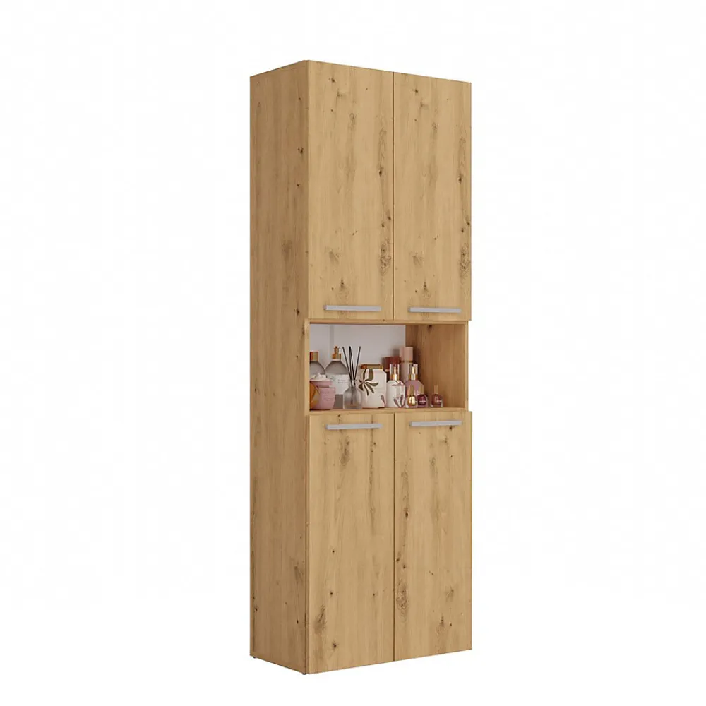 Topeshop GLAZE - Armoire de salle de bain avec panier à ligne - Style moderne - 174x60x30 cm - Colonne sdb