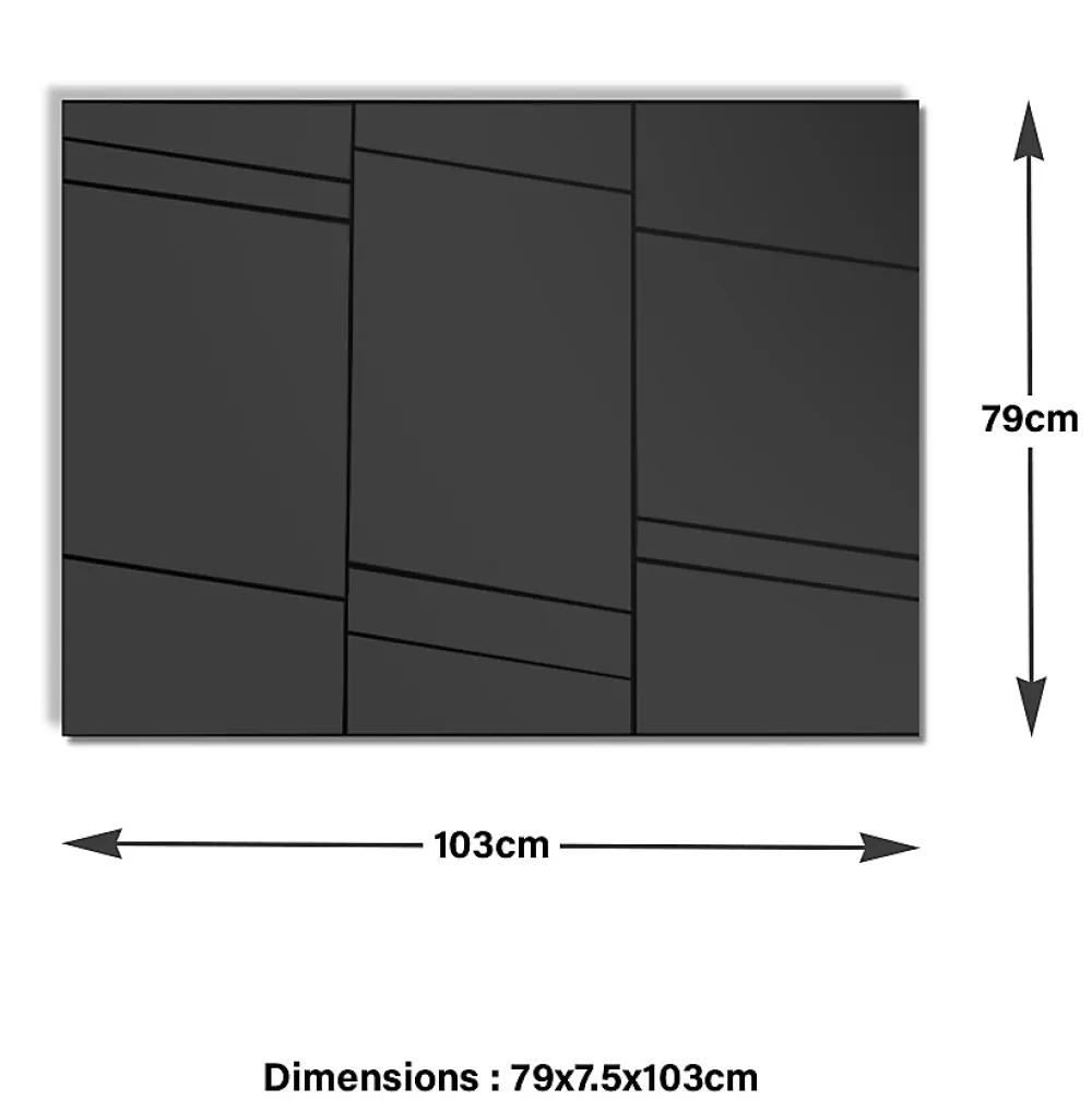 Miroir Simple|Autres Grand miroir mural décoratif rectangulaire design 96 x 72 cm