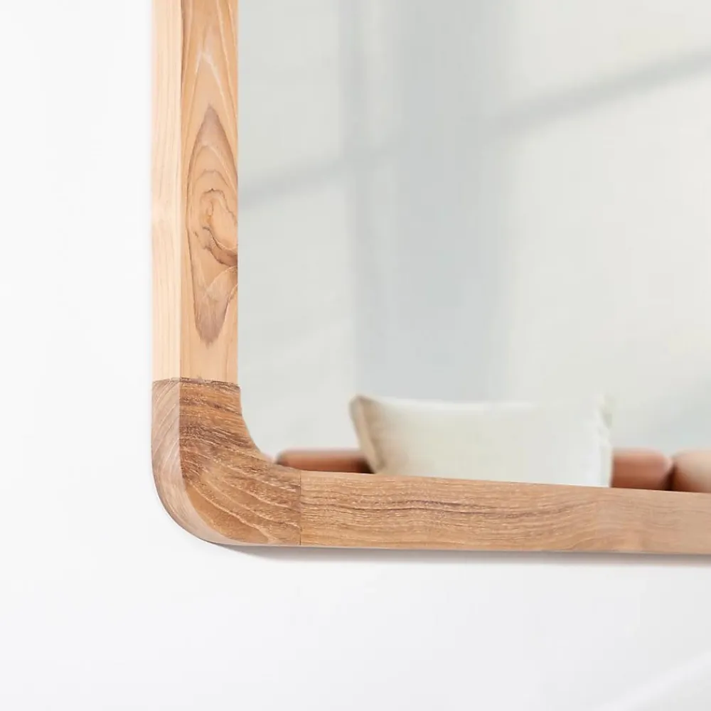 Miroir Simple|Wanda Collection Grand miroir teck rétro 120 x 70 cm