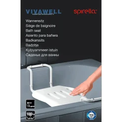 Siège De Douche|Spirella Grand siège télescopique de baignoire inoxydable Blanc