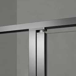 Grand Verre Cabine de douche 90x100 avec profilés en alu chromé à ouverture pivotante avec élément fixe