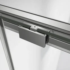 Grand Verre Cabine de douche avec porte coulissante 120x195 et paroi latérale 100x195 profilés chromés