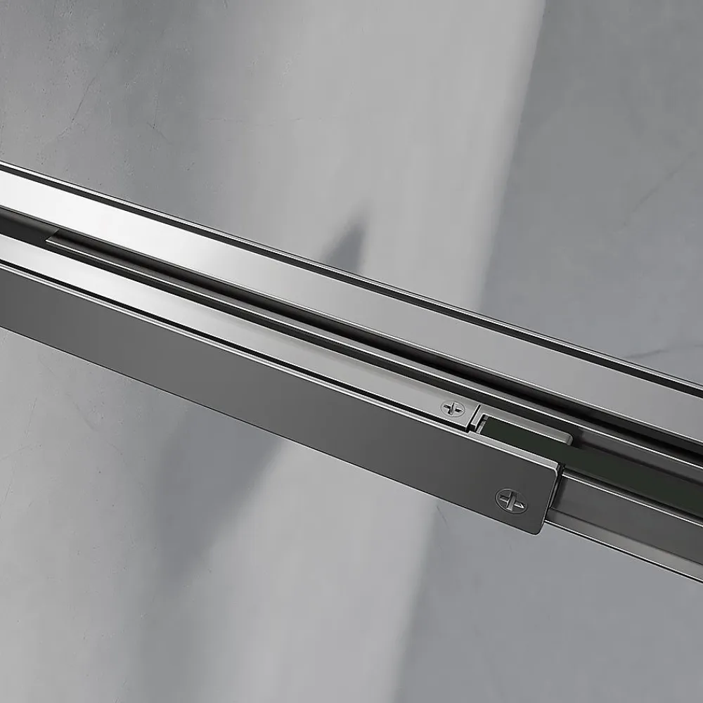 Grand Verre Cabine de douche avec porte coulissante 120x195 et paroi latérale 100x195 profilés chromés