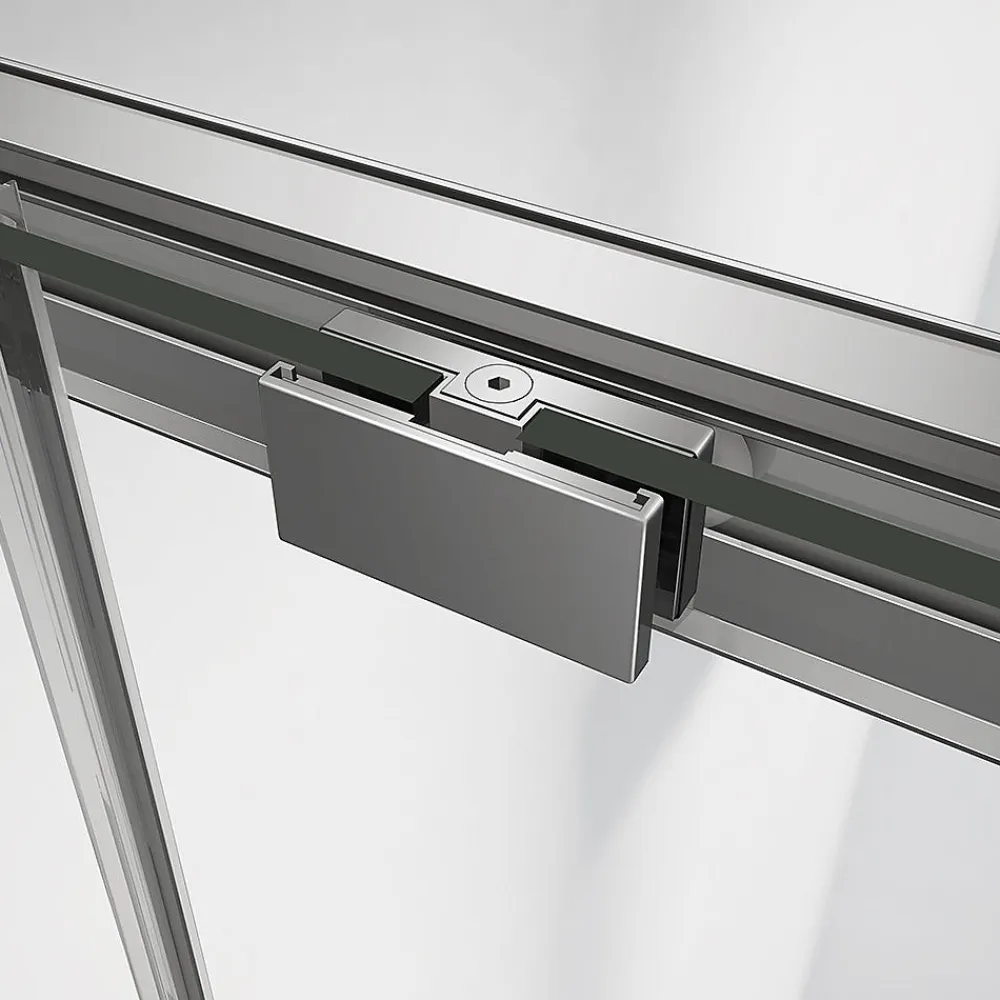 Cabine De Douche|Grand Verre Cabine de douche avec porte coulissante 120x195 et paroi latérale 90x195 profilés chromés