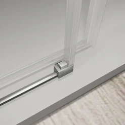 Cabine De Douche|Grand Verre Cabine de douche avec porte coulissante 120x195 et paroi latérale 90x195 profilés chromés