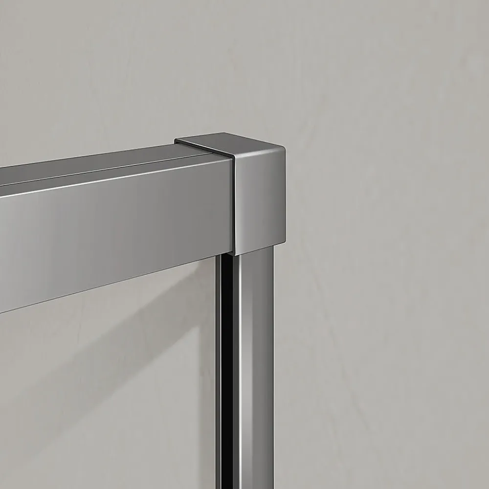Cabine De Douche|Grand Verre Cabine de douche avec porte coulissante 120x195 et paroi latérale 90x195 profilés chromés