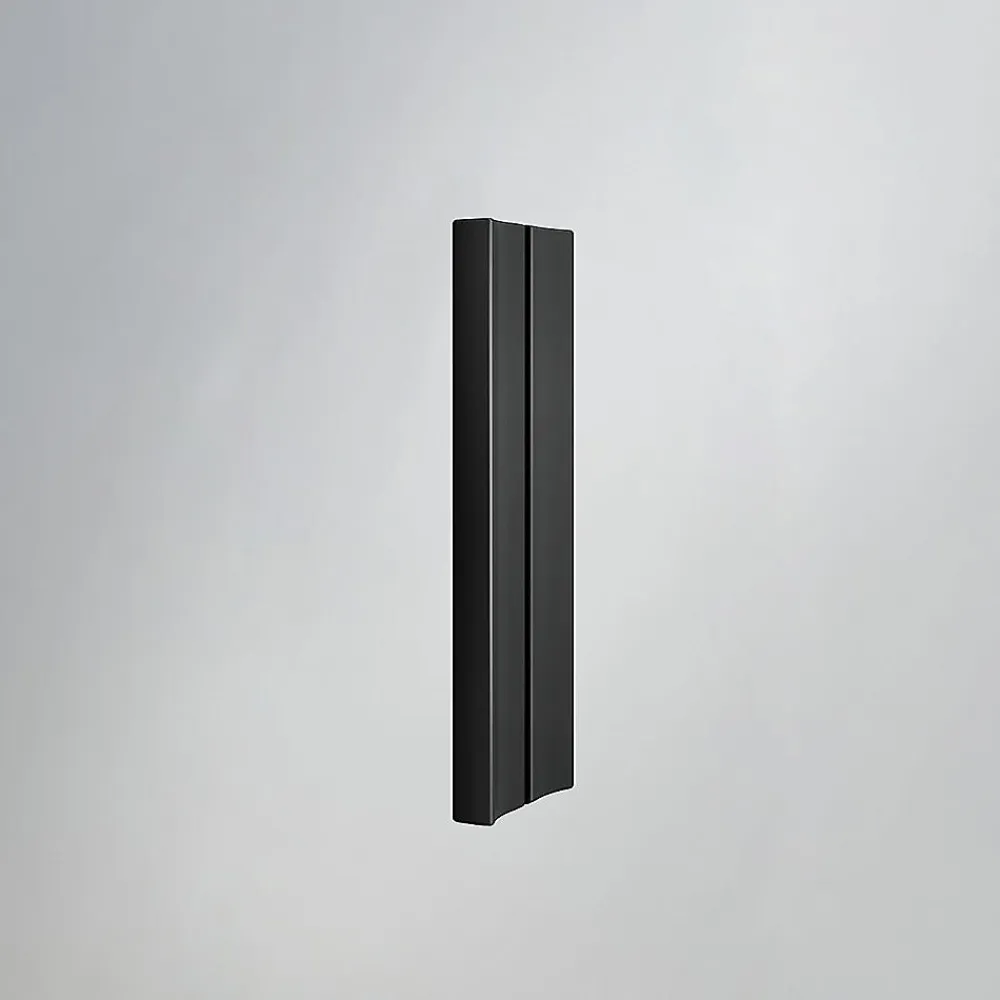 Grand Verre Cabine de douche style industriel avec porte coulissante 100x195 et paroi latérale 80x195 accessoires en noir mat