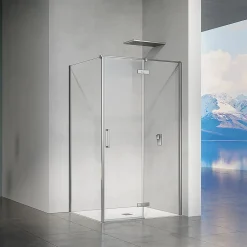 Cabine De Douche|Grand Verre Cabine de douche en verre et aluminium avec porte pivotante ouvrante vers la droite 100x70x195