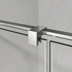 Cabine De Douche|Grand Verre Cabine de douche 90x70 avec porte à charnières en verre 8mm profilés chromé aspect inox