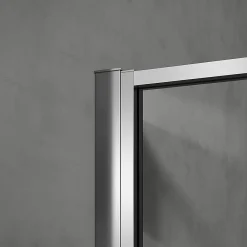 Cabine De Douche|Grand Verre Cabine de douche 100x80 avec profilés en alu chromé à ouverture pivotante avec élément fixe