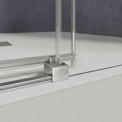 Cabine De Douche|Grand Verre Cabine de douche 150x90 avec ouverture coulissante accès de face profilés chromés