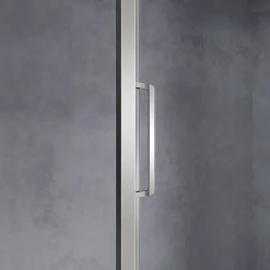 Grand Verre Cabine de douche d'angle 90x90 hauteur 185cm avec deux portes coulissantes profilés chromés