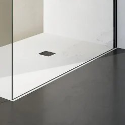 Paroi De Douche|Grand Verre Paroi de douche 80x200 avec profilé et barre de fixation en noir mat en verre securit 8mm nano-vitrifié