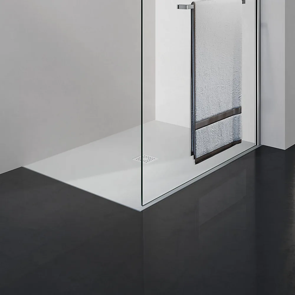 Paroi De Douche|Grand Verre Paroi de douche avec porte-serviette 80x200 en verre clair profilé mural et barre de maintien chromés