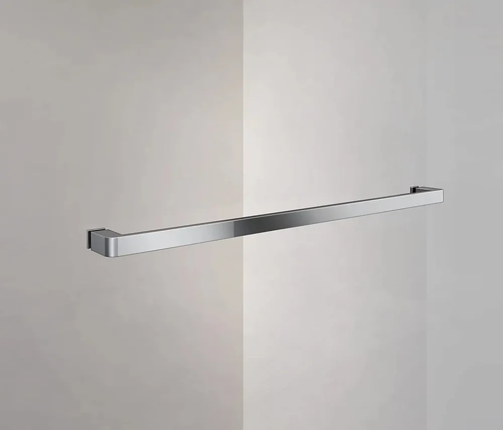 Paroi De Douche|Grand Verre Paroi de douche avec porte-serviette 80x200 en verre clair profilé mural et barre de maintien chromés