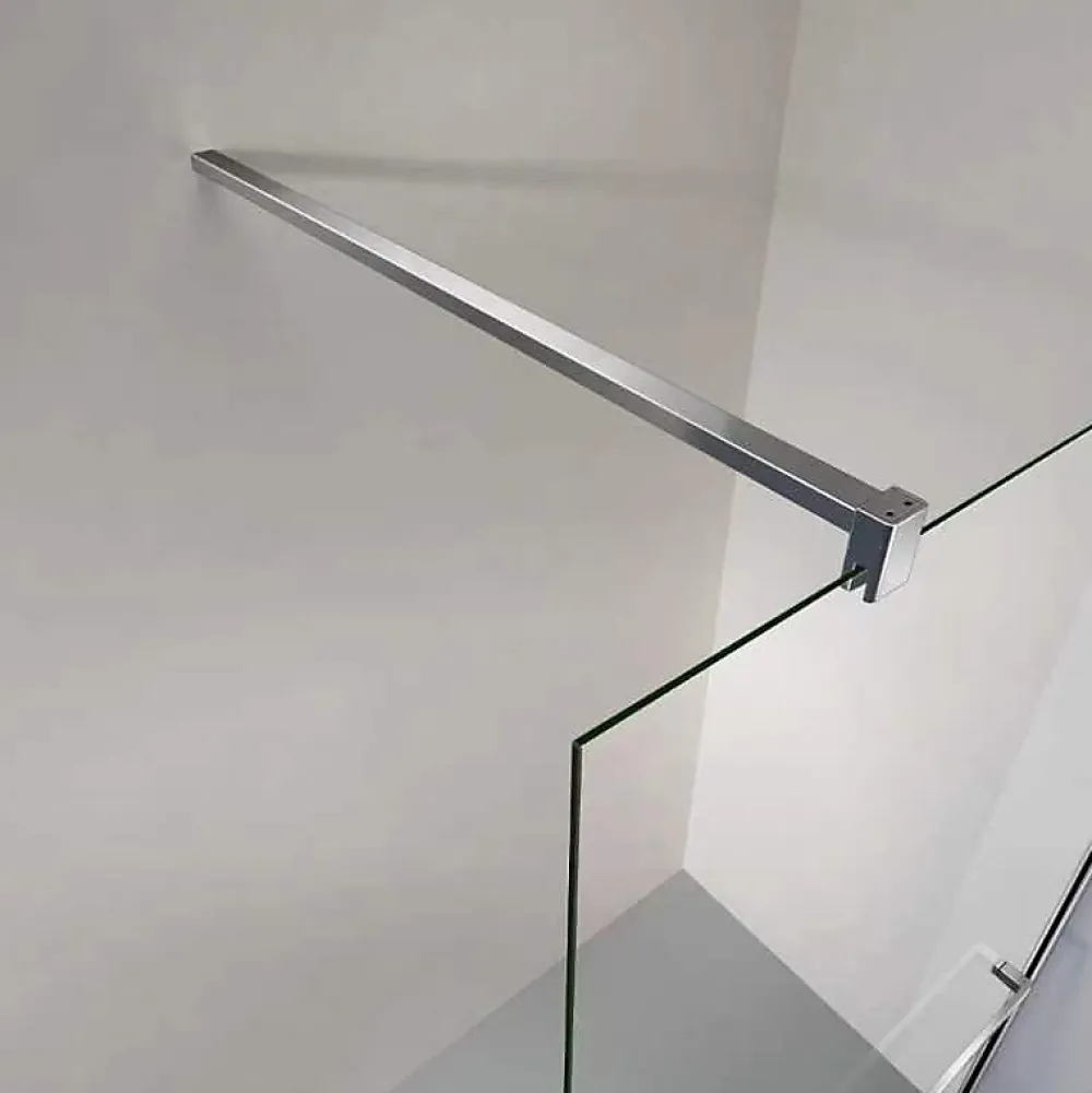 Paroi De Douche|Grand Verre Paroi de douche avec porte-serviette 80x200 en verre clair profilé mural et barre de maintien chromés