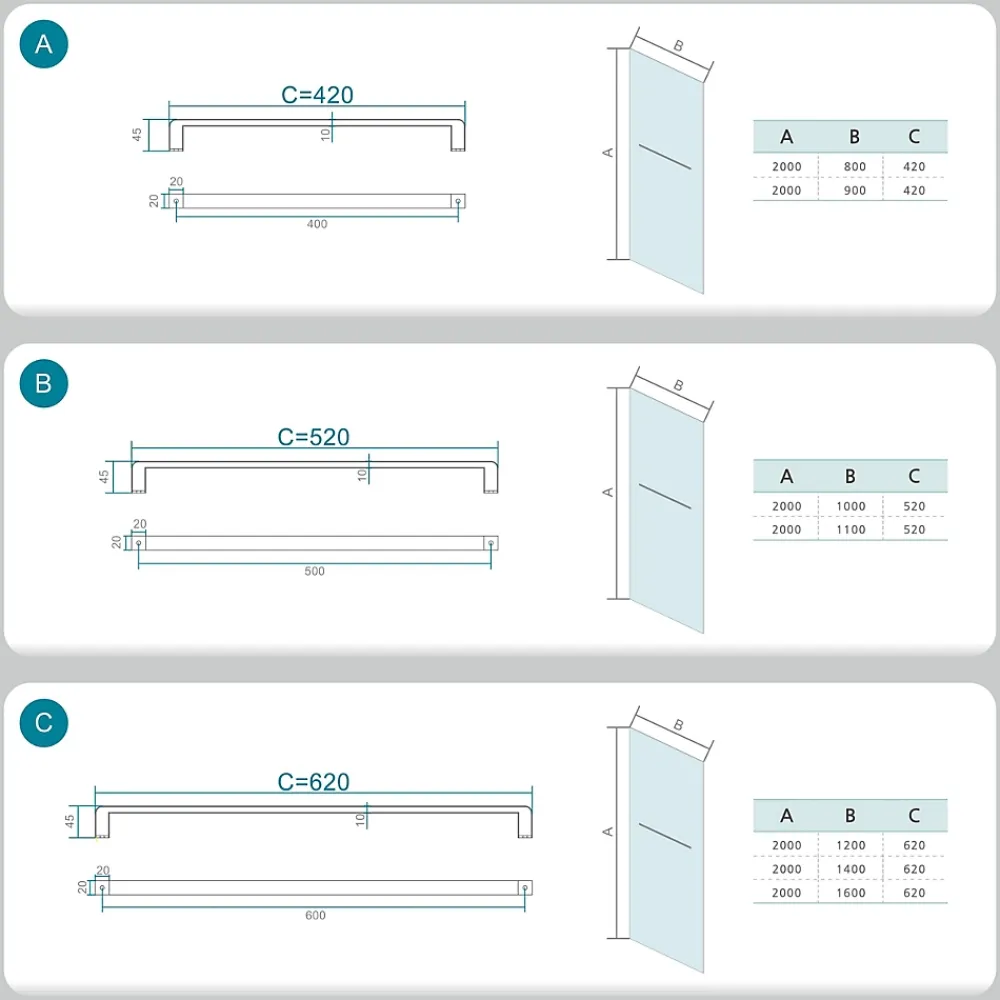 Paroi De Douche|Grand Verre Paroi de douche avec porte-serviette 80x200 en verre clair profilé mural et barre de maintien chromés