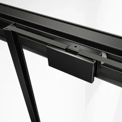 Grand Verre Porte de douche coulissante 120x 195 à amortisseurs en verre clair 8mm avec cadre noir mat
