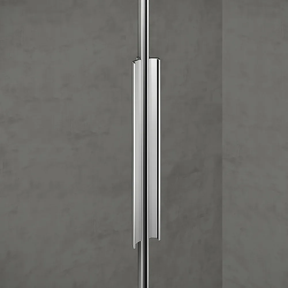 Porte De Douche|Grand Verre Porte de douche pivotante 100x190 à ouverture intérieure et extérieure profilé chromé