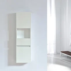 Colonne De Salle De Bains|Meuble De Salle De Bains Faible Profondeur|Stano Grande armoire de rangement ESSENTIEL hauteur 120 cm melamine blanc