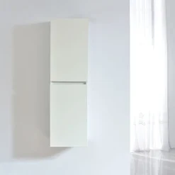 Meuble De Salle De Bains Faible Profondeur|Colonne De Salle De Bains|Stano Grande armoire de rangement LINEA hauteur 120 cm melamine blanc