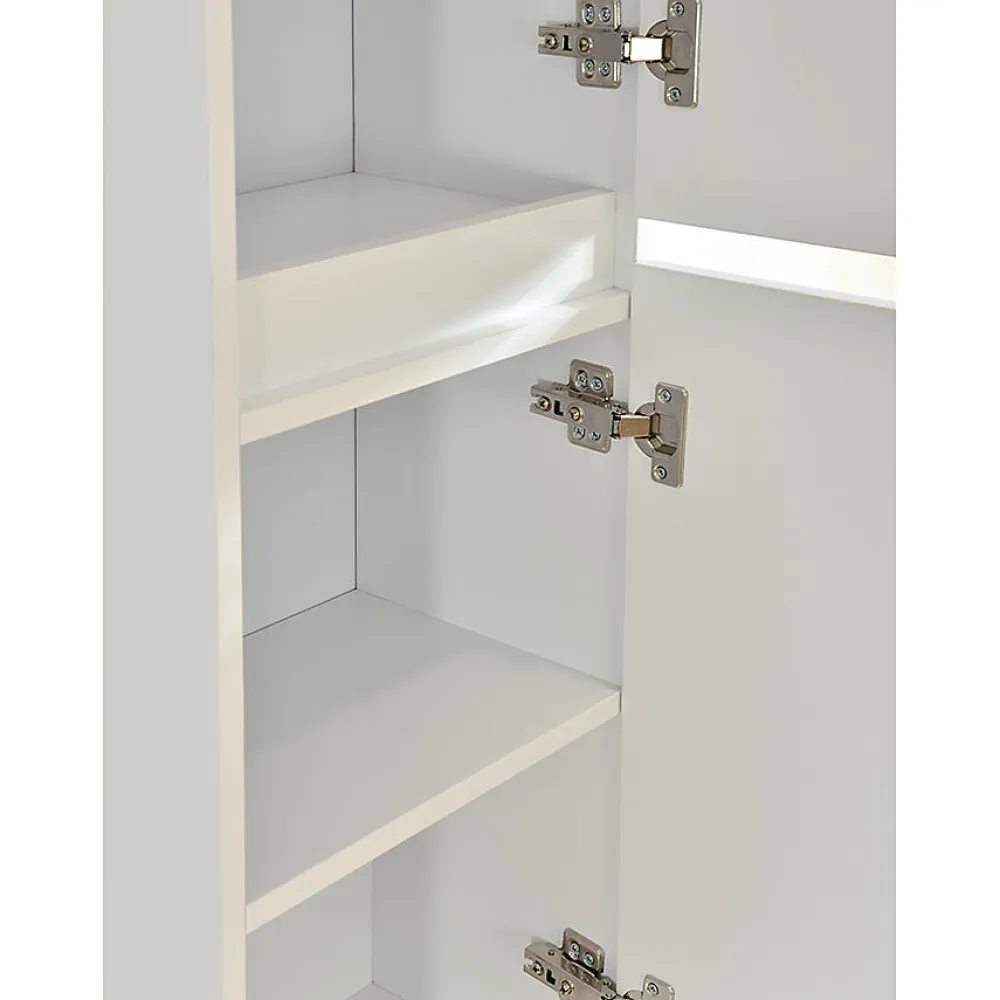 Meuble De Salle De Bains Faible Profondeur|Colonne De Salle De Bains|Stano Grande armoire de rangement LINEA hauteur 120 cm melamine blanc