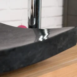 Vasque À Poser|Wanda Collection Grande vasque 50cm noir à poser rectangle en marbre Gènes poli