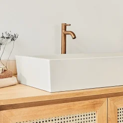Vasque À Poser|Berah Getah Grande vasque en béton beige 100 cm