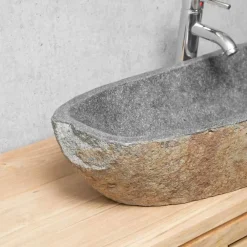 Wanda Collection Grande vasque en galet de rivière 80cm