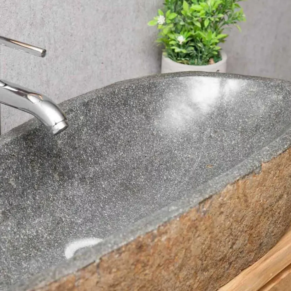 Wanda Collection Grande vasque en galet de rivière 80cm