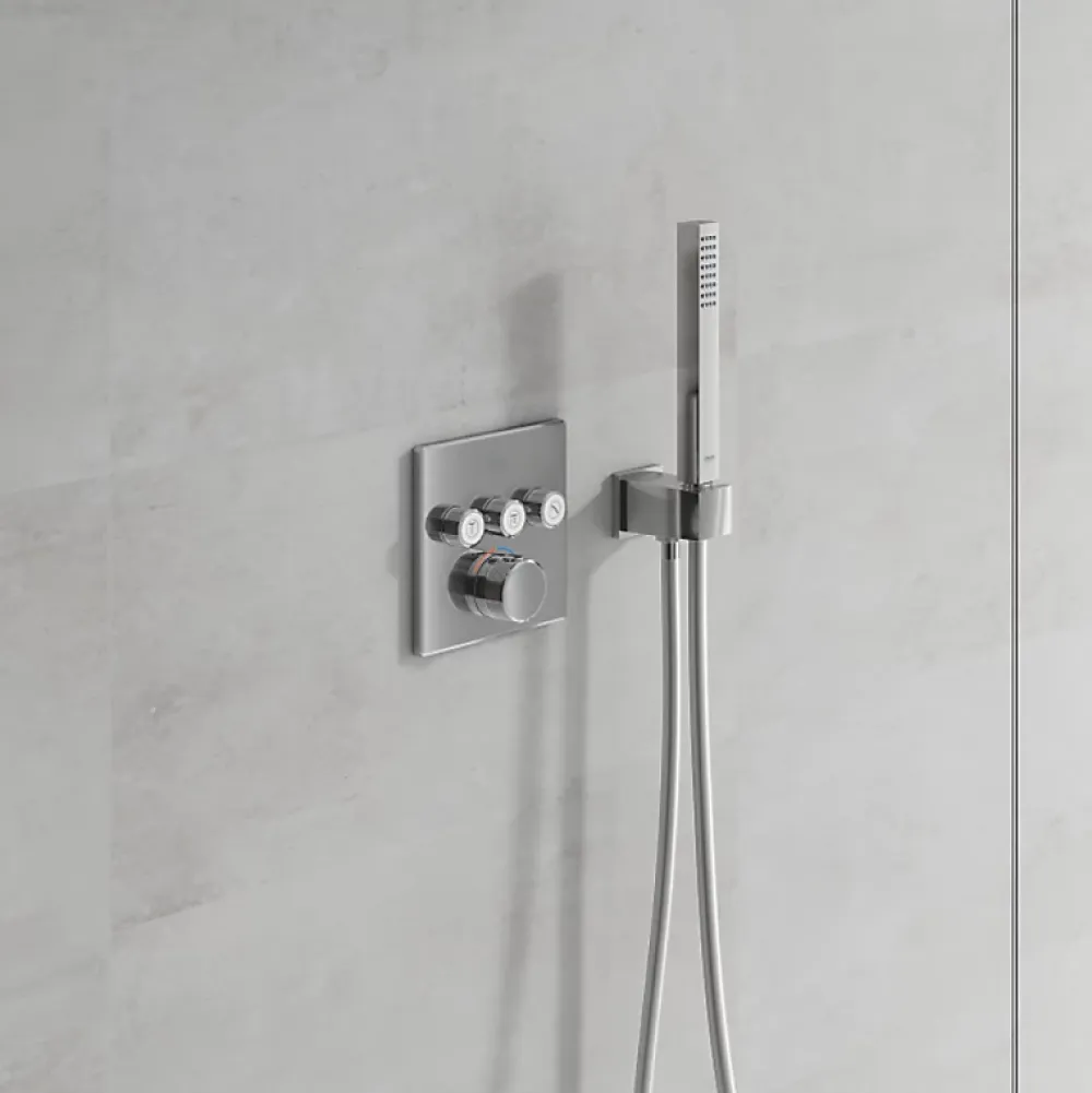 Robinet De Douche|Grohe - Mitigeur encastré 3 sorties SmartControl - Façade carrée